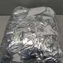 CHENGU 150 Pieces Spandex Stretch Chair Sashes Bows Elastic Chair Cover Bands Ties with Buckle Slider for Wedding Party Reception Events Universal Ceremony Banquet Decorations (Silver)