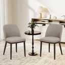 COLAMY Upholstered Dining Chairs Set of 2, Modern Kitchen Chairs with Back, Fabric Side Dining Room Chairs with Wood Legs for Kitchen Dining Room Restaurant, Camel 