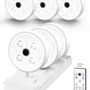 EZVALO Puck Lights with Remote 6 Pack, Rechargeable Under Cabinet Lights with Charging Station, 2 Color Temps Motion Sensor Light Group Control, Dimmable LED Puck Light for Kitchen, Bedroom, Shelf