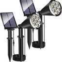 Solar Spot Lights for Outside, Waterproof Solar Spot Lights Dusk to Dawn, Solar Landscape Lights Solar Powered Lights for Garden Porch Walkway Patio (2 Pack)