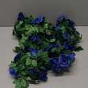 4 Pack (32FT) Artificial Rose Vine Fake Flowers Garland Hanging Silk Rose Ivy Plants Vine for Wedding Arch Party Garden Home Bedroom Office Wall Aesthetic Art Dcor (Royal Blue)