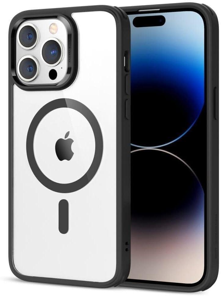 ESR for iPhone 14 Pro Max Case, Compatible with MagSafe, Shockproof Military-Grade Protection, Scratch-Resistant Back, Magnetic Phone Case for iPhone 14 Pro Max, Classic Hybrid Case, Clear Black