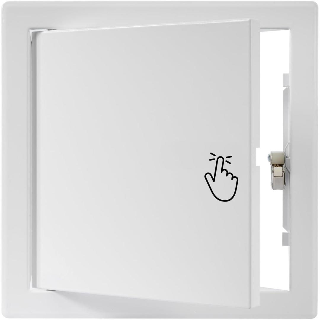 Repa Market 8 x 8 Inch Access Panel for Drywall  White Galvanized Steel Wall Hole Cover/Access Door Panel with Click Function  Heavy-Duty Service Hatch for Plumbing, Electrical, HVAC Access Door
