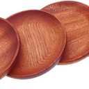 4PCS Wooden Round Coasters for Drinks - 4.8 Inch Natural Wood Cup Holders, Ebony Wood for Tea, Coffee, Beer, Dining Table Decor, Kitchen & Bar Accessories (Ebony)
