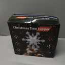 Christmas Star Tree Topper Lighted with 6 Projection Modes, 12-Pointed Star Christmas Tree Topper with Built-in LED Rotating Lights, Silver Christmas Tree Ornament for Xmas Holiday Decorations