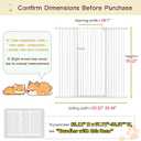 Lumizone Extra Tall Cat Gate 55.12" High Pressure Mounted 29.92"-59.44" Extra Wide 1.37" Gap No Drilling Auto-Close One-Handed Operation Tall Pet Gate for Dogs(White, 55.12" H x 29.92"-59.44" W)