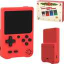 Handheld Games Console, Built-in 500 Video Games, Portable Video Gaming Player with 3.0 Inch lPS ScreenRechargeable Retro Electronic Gaming System, Pocket Mini Arcade (Red)