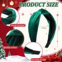 4 Pcs Velvet Knotted Headband for Women Christmas Red Green Blue Brown Hairband Wide Fashion Hair Band for Women Girls No Slip Turban Outfit for Holiday Party Hair Accessories Gifts