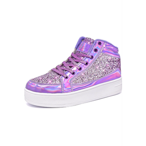 IGxx Womens Platform Glitter Shoes Black High Top Sparkly Sneakers Shiny Fashion Bling Dressy Sequin Metallic Sneakers Disco Wedding Shoes 39 IGxx Womens Platform Glitter Shoes Black High Top Sparkly Sneakers Shiny Fashion Bling Dressy Sequin Metallic Sneakers Disco Wedding Shoes 39