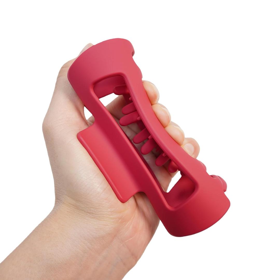 Cloud Clips Soft & Flexible Cozy Claw Clip, Unsnappable Silicone Hair Clip for Women, Large Non-Slip Barrettes for Thin Thick Curly Hair, Cherry