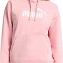 PUMA Womens Essentials Logo Hoodie Casual Outerwear Casual Hoodie - Grey (XX-Large, Bridal Rose)