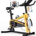 Exercise Bikes for Home,Spin Bike with Adjustable Magnetic,Brake Pad Resistance Silent Belt Drive,350lbs/300lbs Weight Capacity &Upgraded Version Seat for Home Cardio&Weight Loss(QM-530W) (Black)