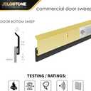 2 Pack - 36'' Commercial Door Bottom Sweep(Gold Anodized) JS-N315, Heavy Duty Aluminum, with Neoprene Rubber Insert, Ideal for Residential & Commercial Use