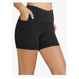 baleaf Women's 8"/ 5"/ 3" Biker Shorts High Waist Yoga Workout Gym Running Volleyball Spandex Shorts with Pockets, M, Black