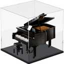 Choowin Large Acrylic Display Case for Lego Ideas Tree House 21318 & Piano 21323 - Thickened Clear Acrylic Display Box for Collectibles - Dustproof, Assemble, Black Base