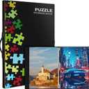 Puzzle Storage Folder for 1000 Pieces, Puzzle Frame Accessories for Puzzle Organizers and Storage, Large Capacity Jigsaw Puzzles Organizer Portable with 20 HD Film Pockets (Black)