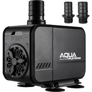 Aquarium Pump, Adjustable Flow Water Pump, Pond Pump, 3000 L/H Amphibious Pond Pump with Filter