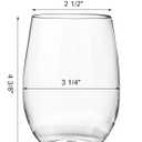 Tebery 20 Pack Unbreakable Plastic Wine Glasses Stemless, 16 Oz Clear Drinking Glasses Wine Cups, Disposable & Reusable for Champagne, Dessert, Food Samples, Catering, Weddings