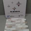 Art3d 10-Sheet Peel and Stick Backsplash Tile for Kitchen - 12”×12” Stick on Wall Tile for Kitchen Bathroom Countertop Living Room, Beige & White