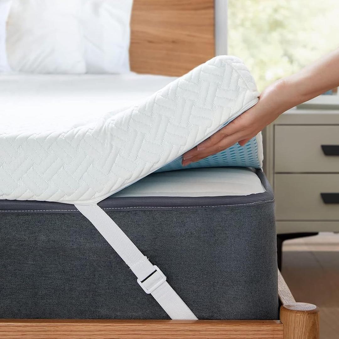 PERLECARE Full Size Mattress Topper - 3 Inch Cooling Memory Foam Mattress Pad Made with CertiPUR-US Certified Foam, Bed Topper with Bamboo Cover,Removable & Washable & Non-Slip, Oeko-Tex Certified