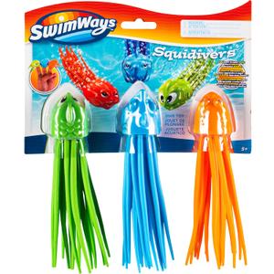 SwimWays SquiDivers Kids Pool Diving Toys, 3 Pack, Bath Toys & Pool Party Supplies for Kids Ages 5 and Up