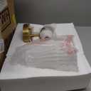 Gold Sconce Wall Lighting, HWH Single Wall Vanity Light Fixture Brushed Gold Wall Sconce Lamp, Modern Indoor Up Down Wall Light with Frosted Milk White Striped Glass Shade, 5HZG97B-2W BG