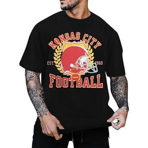 PNORATM Football Shirt for Men: Game Day Season Shirts Football Team Fans Short Sleeve Tops Size XL