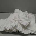 Likiyol Linen Valances for Windows Farmhouse Window Valances with Ruffle Rustic Country Light Filtering Kitchen Valance Curtains Rod Pocket Valance for Bathroom Cafe, White, 52" W X 18" L