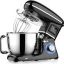 Electric Stand Mixer with LED Display & Timer 6.5QT Bowl Stainless Steel, 1350W 6-Speeds Kitchen Stand Up Mixer for Baking Cakes Cookie Bread Salad Food with Egg Whisk, Dough Hook, Beater