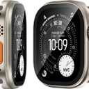 3 in-1 Metal Cover Compatible with Apple Watch Ultra 3/2/1 Case 49mm for Women Men, Ultra-Thin Lightweight Built-in Screen Protector for iWatch Ultra 3/2/1 49mm (Titanium)