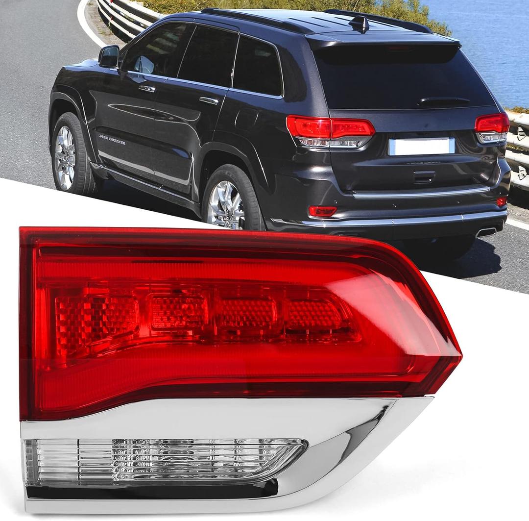 Huray Left Inner Taillight Fit for Jeep Grand Cherokee 2014-2021 Laredo/Limited/Overland/Summit Driver Side Tail Light Lamp Assembly Replacement for 68110047AB CH2802105
