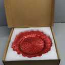 Red Reef Charger Plates 13inch, Set 10PCS Plastic Floral Charger Plates Wedding for Dinner,Wedding,Party,Event,Decoration(Reef Red 10)