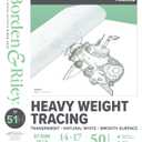 Borden & Riley 14" x 17" #51H Monroe Triple T Parchment Tracing/Heavy Paper Pad, 38 lb., 50 White Sheets, 1 Pad Each