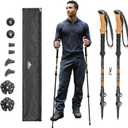 Cascade Mountain Tech Lightweight Aircraft-Grade Aluminum Trekking Poles with Extended Down Grip Plus Tip Kit (Orange (Cork Grip))