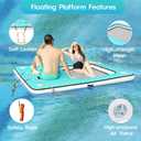 CALOBANA Inflatable Floating Dock, Lake Floats for Adults Floating Raft Water Platform with Detachable Ladder for Lake, Dock&Mesh