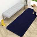 OLANLY Dog Door Mat for Muddy Paws 59x24, Absorbs Moisture and Dirt, Absorbent Non-Slip Washable Doormat, Quick Dry Chenille Mud Mat for Dogs, Entry Indoor Entryway Carpet for Inside Floor, Navy Blue