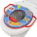 Hot Wheels Soft Potty Training Seat for Toilet with Storage Hook, Non-Slip Potty Ring with Splash Guard, Built-in Handles for Toddlers
