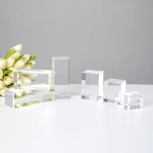 6Pcs Clear Acrylic Cube Display Risers Stands, Square Polished Acrylic Photo Props, Transparent Solid Acrylic Display Blocks for Action Figures Collection Jewelry Cosmetic Boutique Crafts