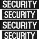 4 Pcs Pcs Patch with Embroidered Letters Uniform Security Badge Durable Security Hook and Loop Patch for Jacket Vest Bag Hat, 2 Sizes
