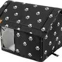 Weatherproof & Insulated Outdoor Cat House, Winter Outside Pet Shelter, Windproof Stray Cat Shelter for Garden Patio Porch Balcony Garages