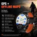 Smart Watch for Men with GPS Offline Maps, 1.46"AI Smartwatch, BT Call/Text Reply, Heart Rate/ Sleep Monitor/Health Analysis, 100+ Sports, 5ATM Waterproof Fitness Tracker for Android iOS 2 Bands