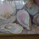 Framed Preppy Coastal Canvas Wall art Pink Beach Daughter Aesthetic Room Wall Decor Shells Oyster Paintings Picture Summer Poster Print for Girls Room Girls Dorm Home Decoration 24"16"