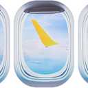 Drydiet 3 Pcs Airplane Wing Stickers Plane Window Clings Wall Self Adhesive Airplane Decals Aviation Wall Decor 3D Wallpaper Art Gifts for Travel Birthday Party Favor Decorations (Clouds)