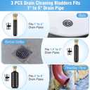 Enhon 3Pcs Drain Cleaning Bladders with Shut Off Valve, Fit 1" to 6" Drain Pipes, Sewer Bladder Unclogger with 3/4'' Shut Off Valve, Unclogs Stubborn Blockages in Sewer/Line/Sinks/Shower