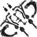 SCITOO 12pcs Suspension Kit 2 Upper Control Arm And Ball Joint 2 Lower Control Arm 4 Tie Rod End 2 Ball Joint 2 Sway Bar fit for Honda for Accord 3.0 L ES80287 K620616 K620617