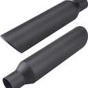 LCGP 2.5 Inch Inlet Exhaust Tip, 2.5" Inlet x 4" Outlet x 18" Overall Length Weld On Universal Stainless Steel Black Diesel Exhaust Tailpipe 2 Pcs