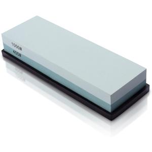 Knife Sharpening Stone 400/1000 Whetstone Sharpening Stone with Non-Slip Rubber Base for Kitchen, Hunting, and Pocket Knives or Blades