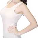 Ibeauti Womens Camisoles Tops with Built in Padded Bra Basic Breathable Tank Top (L)