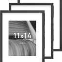 An&He 11x14 Picture Frame, Black Photo Frame for Tabletop and Wall Display, Minimalist Design, Set of 3