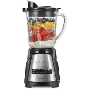 Hamilton Beach Power Elite Wave Action Blender For Smoothies, 40 Oz Glass Jar, 12 Functions Including Puree, Crush Ice, 700 Watts - Black (58148A)